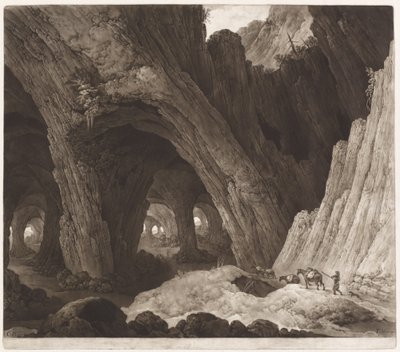 Travelers Resting in Gigantic Caverns by Johann Peter Pichler, after Guillam Dubois