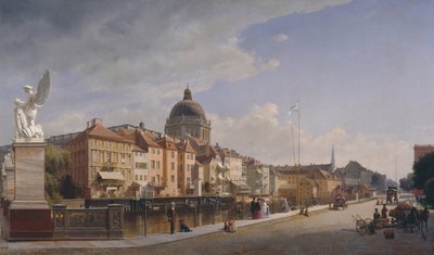 Rear view of the Houses at Schloßfreiheit, 1855 by Johann Philipp Eduard Gaertner