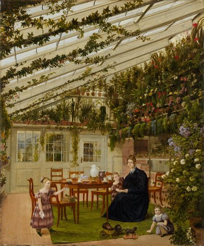 The Family of Mr. Westfal in the Conservatory, 1836 by Johann Philipp Eduard Gartner