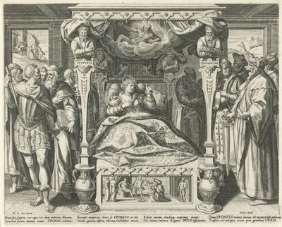Bed with the Bride of Christ Song of Solomon (series title) by Johann Sadeler (I)