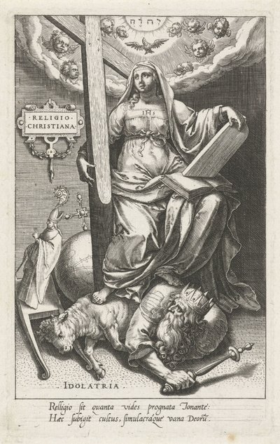 Christian Religion Overcomes Idolatry (The Virtues Overcome the Vices) by Johann Sadeler (I)