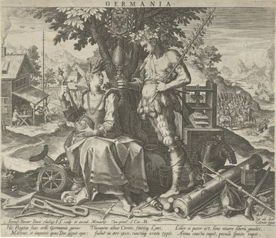 Germany with Ceres and Bacchus (Germania) by Johann Sadeler (I)