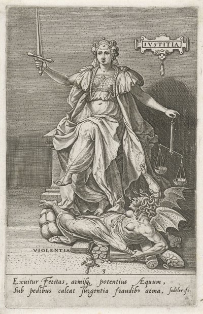 Justice Overcomes Violence by Johann Sadeler (I)