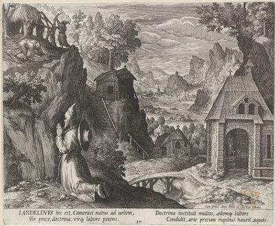 Saint Landelinus as a Hermit by Johann Sadeler (I)