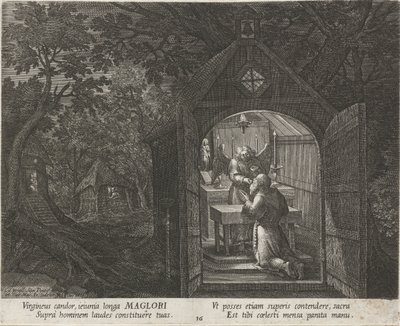 Saint Maglor as a Hermit by Johann Sadeler (I)