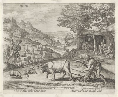 Cain and Abel as Farmer and Shepherd by Johann Sadeler (I)