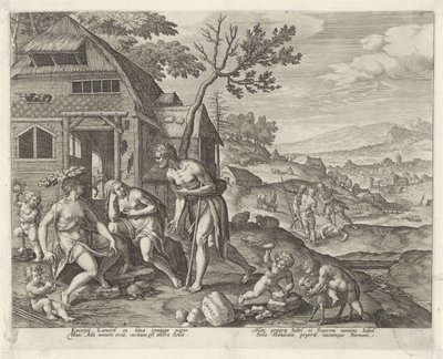 Lamech and His Two Wives (Knowledge of Good and Evil) by Johann Sadeler (I)