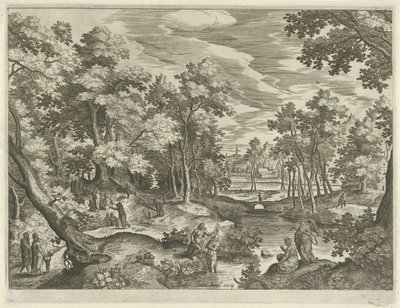 Landscape with the Baptism of Christ (Landscapes with Scenes from the Old and New Testament) by Johann Sadeler (I)