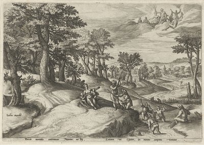Leto (Latona) Turns the Lycians into Frogs (Landscapes with Mythological Scenes) by Johann Sadeler (I)