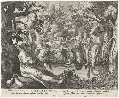 Macarius of Alexandria as a Hermit (Male Hermits) by Johann Sadeler (I)