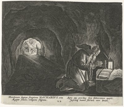 Macarius of Egypt as a Hermit by Johann Sadeler (I)
