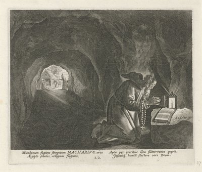 Macarius of Egypt as a Hermit by Johann Sadeler (I)