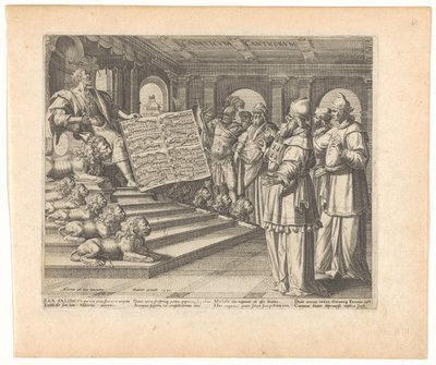 Motet Print and Title Page with Solomon as Composer of the Song of Songs (Canticum Canticorum) by Johann Sadeler (I)