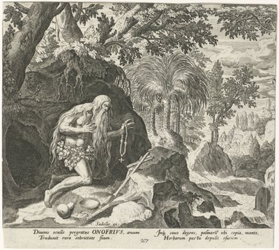 Onuphrius the Great as a Hermit (Male Hermits) (Solitudo Sive Vitae Patrum Eremicolarum) by Johann Sadeler (I)