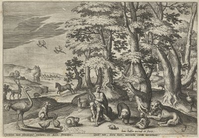 Orpheus Playing Music for the Animals (Landscapes with Mythological Scenes) by Johann Sadeler (I)