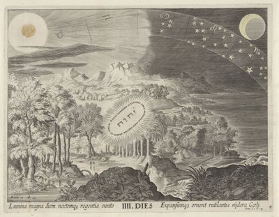 Creation of the Sun, the Moon, and the Stars (Creation of the World) by Johann Sadeler (I)