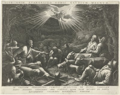 Annunciation to the Shepherds by Johann Sadeler (I)