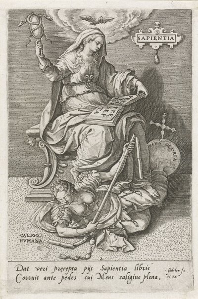 Wisdom (Sapientia) Overcomes Human Bewilderment (Caligo Humana) (The Virtues Overcome the Vices) by Johann Sadeler (I)
