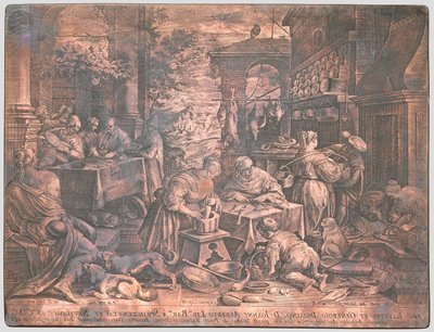 Copper plate for The Rich Man and Lazarus by Johann Sadeler I