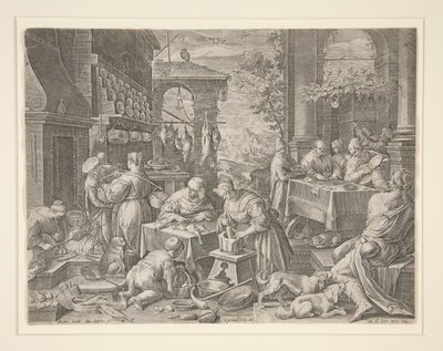The Rich Man and Lazarus by Johann Sadeler I