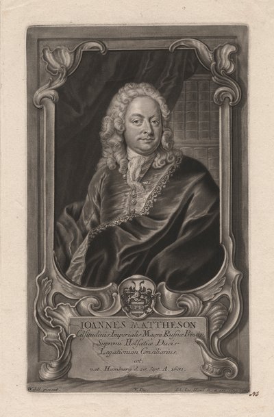 Johann Mattheson, Engraved by Johann Jakob Haid, c.1744 by Johann Salomon Wahl