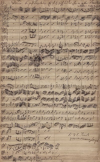 Manuscript of the Cantata 