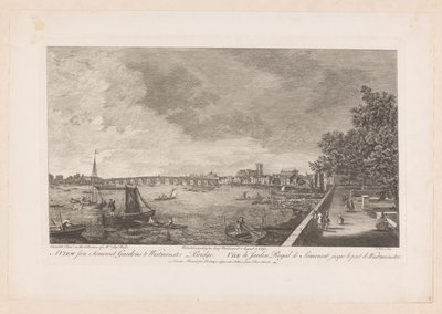 View of Somerset Gardens on the Westminster Bridge in London by Johann Sebastian Muller