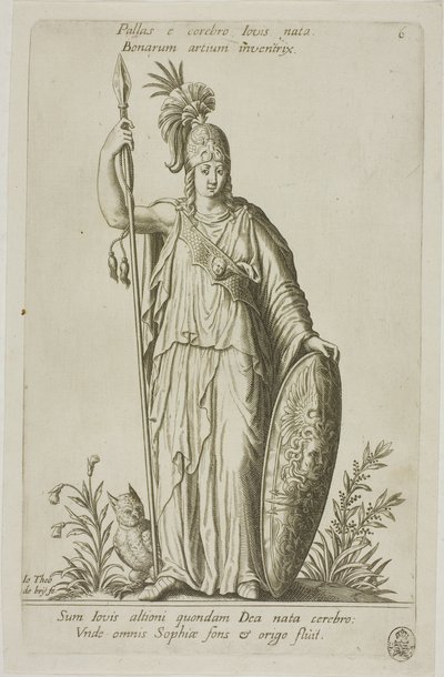 Pallas Athena, Plate 6 from Parnassus Biceps by Johann Theodor de Bry