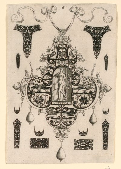 Plate 6, from a Series of Eight Pendant Designs with the Cardinal Virtues by Johann Theodor de Bry