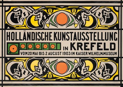 Poster advertising the Dutch Art Exhibition in Krefeld