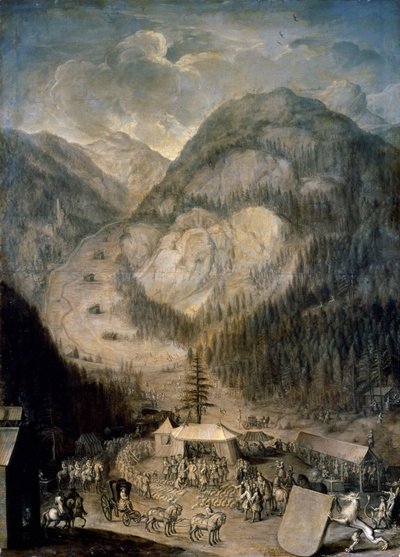 Charles VI, Holy Roman Emperor, inspecting the kill of chamois deer in Eisenerz by Johann Veit Hauck