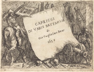 Capricci di varie battaglie Title Page, 1635 by Johann Wilhelm Baur