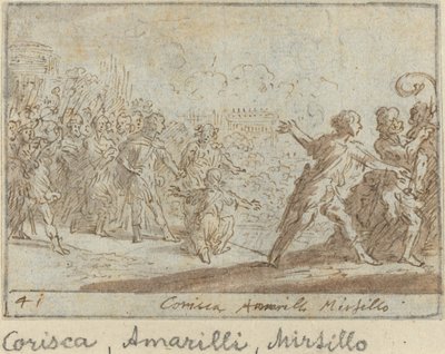 Corisca, Amarilli and Mirtillo by Johann Wilhelm Baur