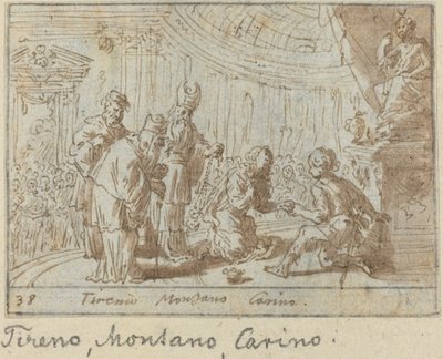 Tirenio, Montano and Carino by Johann Wilhelm Baur