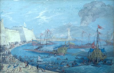 View of the Port of Naples by Johann Wilhelm Baur