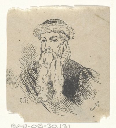 Man with a Fur Hat and a Beard by Johann Wilhelm Friedrich Kachel
