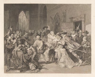 Assassination Attempt on Prince William I by Jean de Jauregui, March 18, 1852 by Johann Wilhelm Kaiser (I)