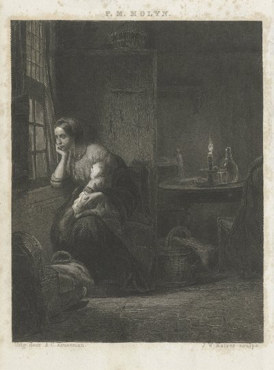 Woman with Child by a Window by Johann Wilhelm Kaiser (I)