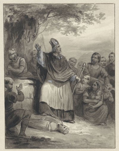 Willibrord Preaching the Faith in Walcheren, 695 by Johann Wilhelm Kaiser (I)