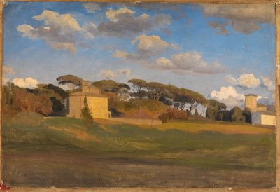 The "Casina di Raffaello" and a Viewing Tower in the Park of Villa Borghese by Johann Wilhelm Schirmer