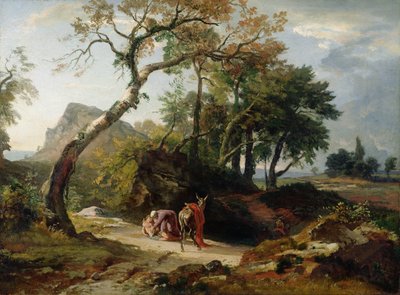 The Rescue of the Injured Man by the Merciful Samaritan (Evening) by Johann Wilhelm Schirmer