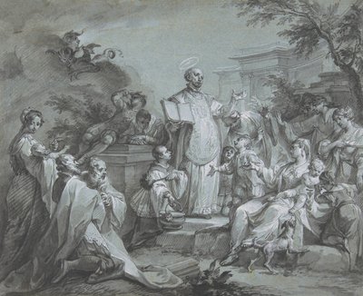 Saint Ignatius of Loyola Preaching by Johann Wolfgang Baumgartner