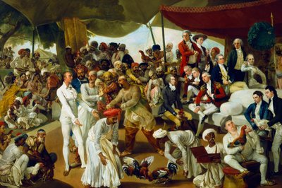 Colonel Mordaunt Watching a Cock Fight at Lucknow, India by Johan Joseph Zoffany