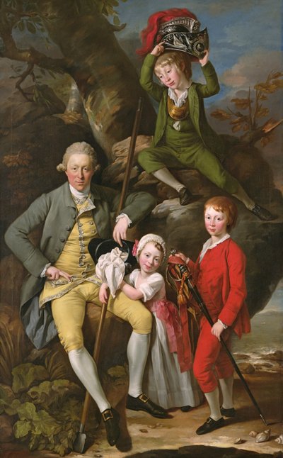 Henry Knight of Tythegston with His Three Children, c.1770 by Johann Zoffany