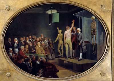 Lecture by William Hunter, Scottish Anatomist at the Royal Academy by Johann Zoffany