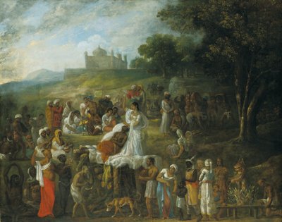 Sacrifice of a Hindoo Widow Upon the Funeral Pile of Her Husband by Johan Joseph Zoffany
