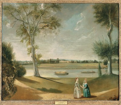 The Misses Garrick by the Thames at Hampton by Johan Joseph Zoffany
