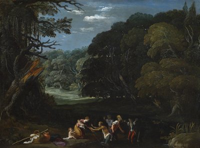 Latona changing the Lycian peasants into frogs by Johann or Hans (attr.to) Konig