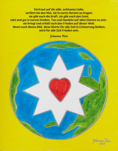 The Rosental Picture with the Star of Noble, Mindful Love for a Whole, Peaceful World by Johanna Thier