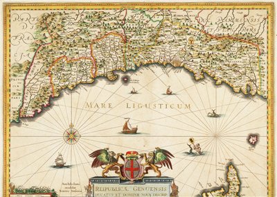 Republic of Genoa, Map by Jan Baptist Vrients, Copper Engraving by Johannes Baptista Vrints